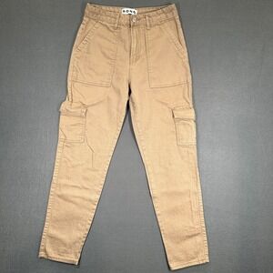 S.O.N.G Jeans Womens 5/27 Light Brown Denim High Rise Cargo Utility Tapered Leg